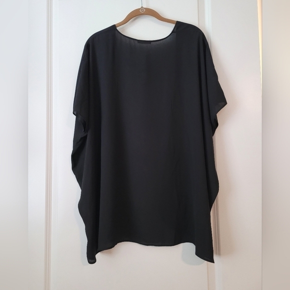 NWT Soprano Black Lightweight Kimono Open Front Wrap S/M - Picture 2 of 3